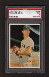 1957 Topps Baseball #189 Willard Nixon PSA NM 7