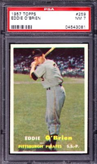 1957 Topps Baseball #259 Eddie O'Brien PSA NM 7