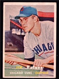 1957 Topps Baseball #289 Jim Bolger (DOUBLE-PRINT)