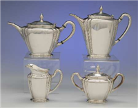 4-Piece International Silver Orchid Sterling Silver Tea Service