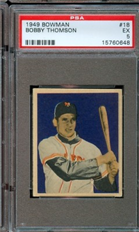 1949 Bowman Baseball Card # 18 Bobby Thomson