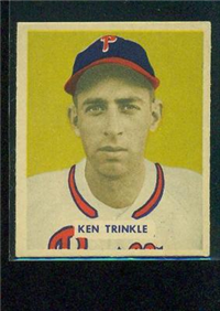 1949 Bowman Baseball Card # 193 Ken Trinkle