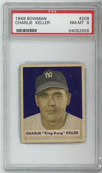 1949 Bowman Baseball Card # 209 Charlie Keller