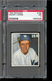 1950 Bowman Baseball Card #160 Mickey Harris