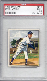 1950 Bowman Baseball Card #214 Dick Fowler