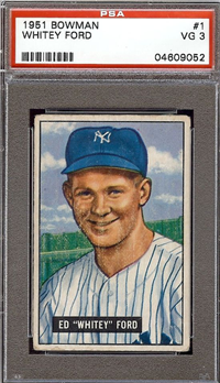 1951 Bowman Baseball Card #1 Whitey Ford