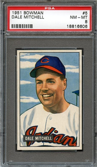 1951 Bowman Baseball Card #5 Dale Mitchell