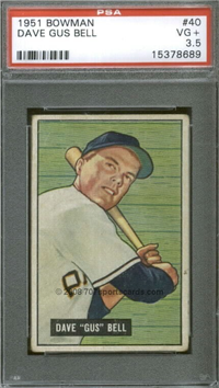 1951 Bowman Baseball Card #40 Gus Bell