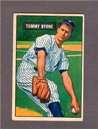 1951 Bowman Baseball Card #73 Tommy Byrne