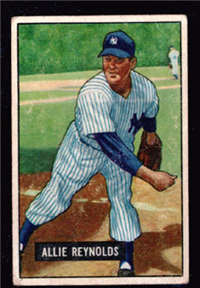 1951 Bowman Baseball Card #109 Allie Reynolds