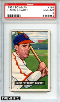 1951 Bowman Baseball Card #194 Harry &quot;Peanuts&quot; Lowrey