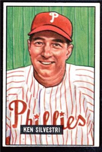 1951 Bowman Baseball Card #256 Ken Silvestri