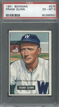 1951 Bowman Baseball Card #276 Frank Quinn