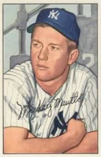 1952 Bowman Baseball Card #101 Mickey Mantle