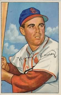 1952 Bowman Baseball Card #102 Peanuts Lowrey