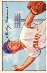 1952 Bowman Baseball Card #166 Bobby Adams