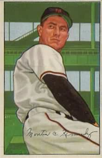1952 Bowman Baseball Card #213 Monte Kennedy