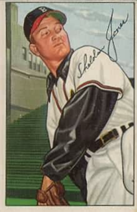 1952 Bowman Baseball Card #215 Sheldon Jones