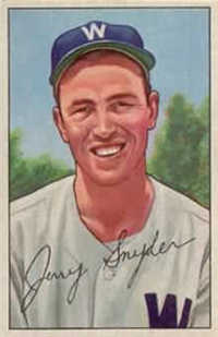 1952 Bowman Baseball Card #246 Jerry Snyder