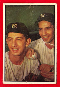 1953 Bowman Baseball Card #93 Billy Martin, Phil Rizzuto