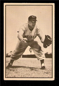 1953 Bowman Baseball Card Black and White #32 Rocky Bridges