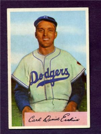 1954 Bowman Baseball Card #10 Carl Erskine