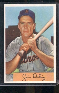 1954 Bowman Baseball Card #55 Jim Delsing