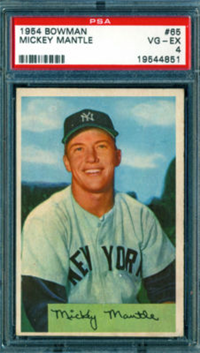 1954 Bowman Baseball Card #65 Mickey Mantle
