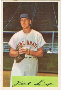 1954 Bowman Baseball Card #188 Frank Smith