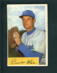 1954 Bowman Baseball Card #218 Preacher Roe