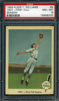 1959 Fleer Ted Williams #8 1937 First Full Season