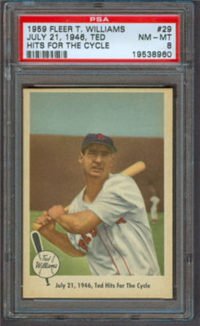 1959 Fleer Ted Williams #29 July 21, 1946 Ted Hits for The Cycle
