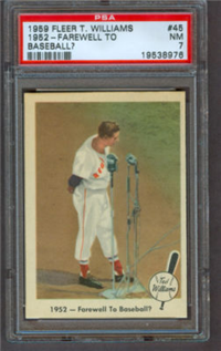 1959 Fleer Ted Williams #45 1952 Farewell to Baseball?