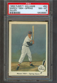1959 Fleer Ted Williams #50 March 1954 Spring Injury