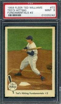 1959 Fleer Ted Williams #72 Ted's Hitting Fundamentals #2
