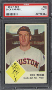 1963 Fleer Baseball Card Baseball Card #38 Dick Farrell