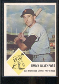 1963 Fleer Baseball Card Baseball Card #65 Jimmy Davenport