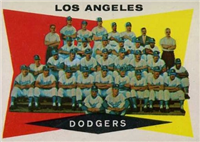 1960 Topps Baseball Card  #18 Dodgers Team/Checklist 1-88