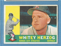 1960 Topps Baseball Card  #92 Whitey Herzog