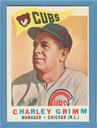1960 Topps Baseball Card  #217 Charley Grimm