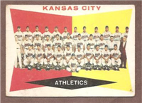 1960 Topps Baseball Card  #413 A's Team/Checklist/ 430-495