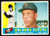 1960 Topps Baseball Card  #450 Orlando Cepeda