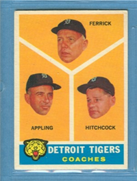 1960 Topps Baseball Card  #461 Tigers Coaches (Luke Appling, Tom Ferrick, Billy Hitchcock)