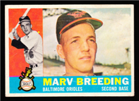 1960 Topps Baseball Card  #525 Marv Breeding