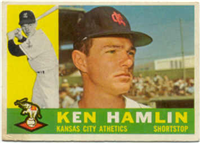 1960 Topps Baseball Card  #542 Ken Hamlin