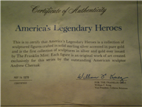 America's Legendary Heroes Sculptures Statues Collection   (Franklin Mint, 1976)