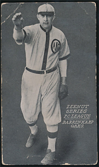 1914 Zeenut Pacific Coast League Baseball Card  (E137)  #9 Barrenkamp