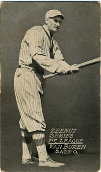 1914 Zeenut Pacific Coast League Baseball Card  (E137)  #137 Van Buren