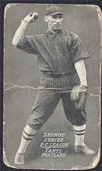 1914 Zeenut Pacific Coast League Baseball Card  (E137)  #142 Yantz