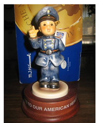 HALT! SPECIAL COMMEMORATIVE NYPD 9-11 Figurine   (Hummel 2039, 4 3/4" tall, TMK 8, 2003)